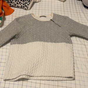 Long sleeve Zara sweater. Grey and white, size S.
